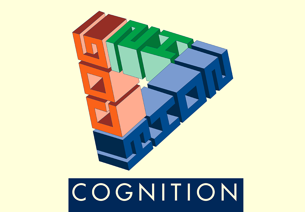 Okładka czasopisma Cognition zawierająca geometryczne kształty