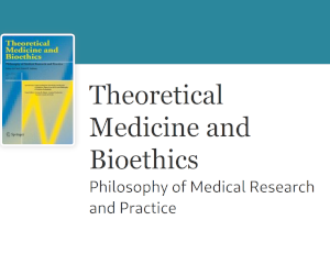 okładka czasopisma Theoretical Medicine and Bioethics